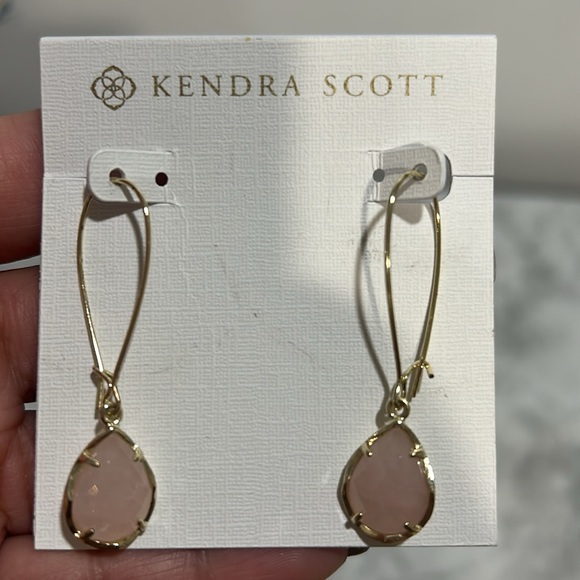 KENDRA SCOTT WOMENS CARINNE ROSE QUARTZ DROP EARRINGS 682 - Picture 2 of 6